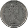 Шхуна Bluenose. Гафельная двухмачтовая шхуна Блюноуз. Монета 10 центов. 1986 год, Канада.  