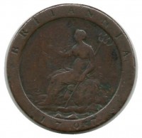 Монета 2 пенса 1797г. Великобритания.  Гео́рг III