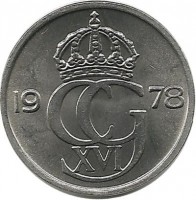 Монета 10 эре. 1978 год, Швеция. (U).