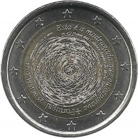 50 лет революции 25 апреля 1974 года. Монета 2 евро. 2024 год, Португалия. UNC.