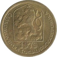 Монета 20 геллеров. 1976 год, Чехословакия.
