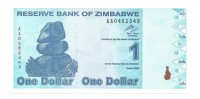 Зимбабве. Банкнота 1 доллар. 2009 год. UNC.  