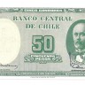Чили. Банкнота 50 песо 1960-1961 год. Пресс. Подписи: Luis Mackenna Shiell & Francisco Ibañez Barceló.