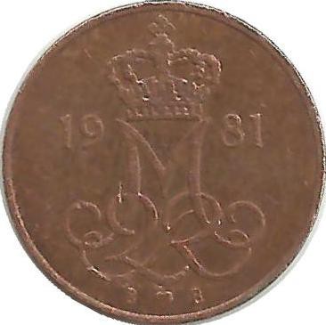 Монета 5 эре. 1981 год, Дания. B;B.