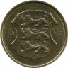 Косуля. 75 лет Эстонской республике. Монета 5 крон, 1993 год, Эстония. (Без буквы "M").  UNC.
