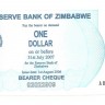 Зимбабве. 1 доллар. 2006 год. UNC.  