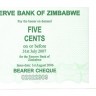 Зимбабве. 5 центов. 2006 год. UNC.  