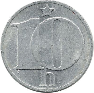 ​Монета 10 геллеров. 1976 год, Чехословакия.