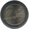 Подсолнух. Украина. Монета 2 евро, 2023 год, Литва. UNC.