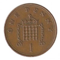 Монета 1  пенни 1986г. Великобритания.