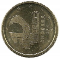 Монета 10 центов. 2014 год, Андорра. UNC.