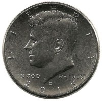 Монета 1/2 доллара. 2016 год,  (D) - Монетный двор Денвер. США. UNC.