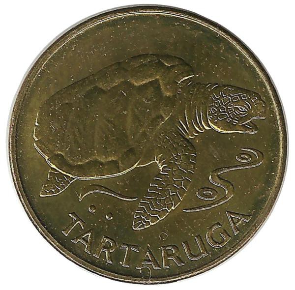 Тартаруга (морская черепаха).  1 эскудо, 1994 год, Кабо-Верде. UNC.