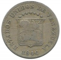 Монета 5 сентимо. 1946 год, Венесуэла.
