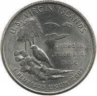 Американские Виргинские острова (U.S. Virgin Islands). Монета 25 центов (квотер), 2009 г. D. CША. 