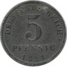Монета 5 пфеннигов.  1921 год, (А) Германская империя.