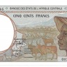 Центрально-Африканские Штаты. Банкнота 500 франков. 1993-2000 г. Без даты. Литера N - Экваториальная Гвинея. UNC.