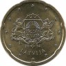 Монета 20 центов, 2014 год, Латвия. UNC.