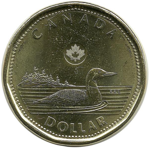 Утка. Монета 1 доллар. 2016 год, Канада. UNC.