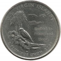 Американские Виргинские острова (U.S. Virgin Islands). Монета 25 центов (квотер), 2009 г. P. CША. 
