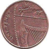Монета 1 пенни 2009 год. Великобритания.