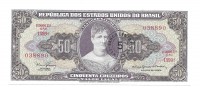 Бразилия. Банкнота 50 крузейро 1967 год. UNC.  