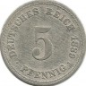 Монета 5 пфеннигов.  1889 год, (А) Германская империя.