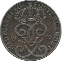 Монета 2 эре.1950 год, Швеция. (Железо).
