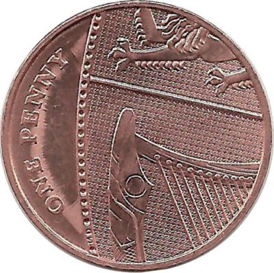 Монета 1 пенни 2008 год. Великобритания.