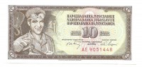 Банкнота 10 динаров. 1968 год. Югославия. UNC.  