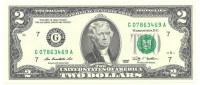 Банкнота 2 доллара, США. Состояние-пресс.