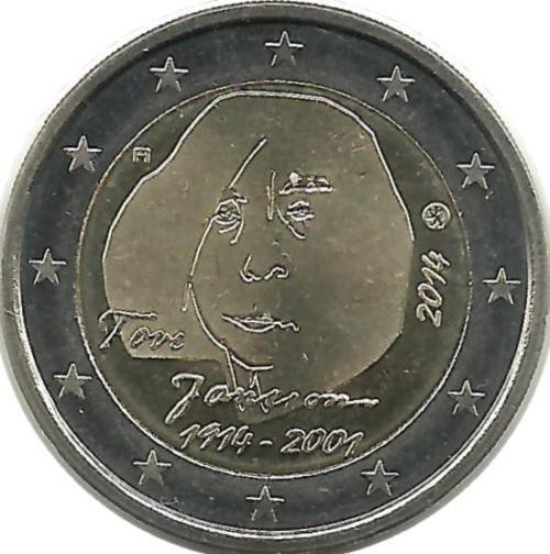 150 лет со дня рождения Туве Янссон. Монета 2 евро. 2014 год, Финляндия.UNC. 