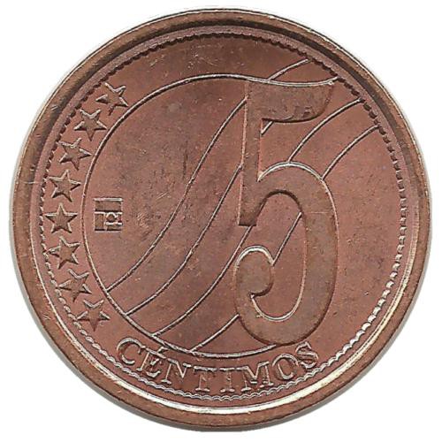 Монета 5 сентимо. 2007 год, Венесуэла. UNC.