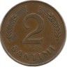 Монета 2 сантима. 1939 год, Латвия.