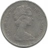 Шхуна Bluenose. Гафельная двухмачтовая шхуна Блюноуз. Монета 10 центов. 1973 год, Канада. 