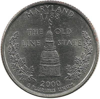 Мэриленд (Maryland). Монета 25 центов (квотер), 2000 г. D.  CША. 