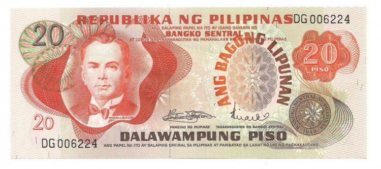 Филиппины. Банкнота  20  песо 1978 год.  UNC. 