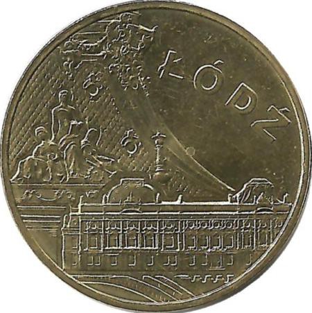 Лодзь (Lodz).  Монета 2 злотых  2011 год, Польша.