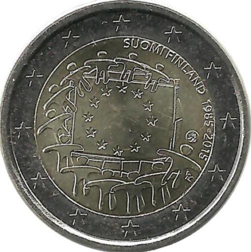 30 лет Флагу Европы. Монета 2 евро. 2015 год, Финляндия.UNC.