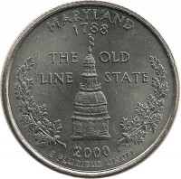 Мэриленд (Maryland). Монета 25 центов (квотер), 2000 г. P.  CША. 