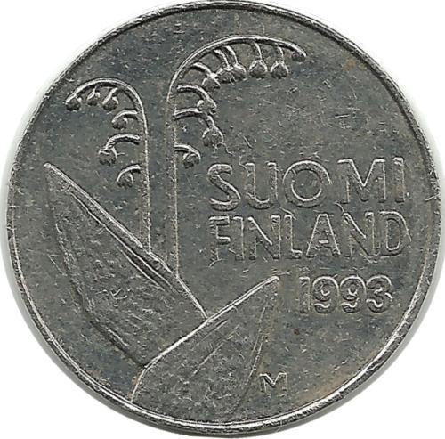 Монета 10 пенни.1993 год, Финляндия.