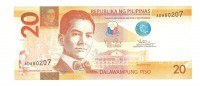 Филиппины. Банкнота  20  песо 2013 год.  UNC. 