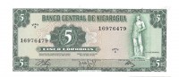 Никарагуа. Банкнота 5 кордоба 1972 год. UNC.  