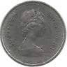 Шхуна Bluenose. Гафельная двухмачтовая шхуна Блюноуз. Монета 10 центов. 1979 год, Канада.  