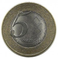  Монета 5 кванза. 2012 год, Ангола. UNC.