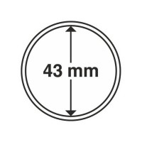 Капсулы для монет 43 мм, (10 шт). Производство "Leuchtturm".