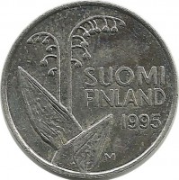 Монета 10 пенни.1995 год, Финляндия.