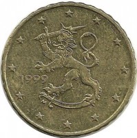 Монета 10 центов 1999 год,  Финляндия.