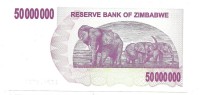 Зимбабве. Банкнота 50 000 000 долларов. 2008 год. UNC.  