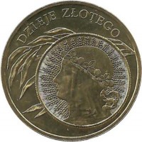 История злотого: 10 злотых образца 1932 года Польша. (Ядвига).   Монета 2 злотых, 2006 год, Польша.